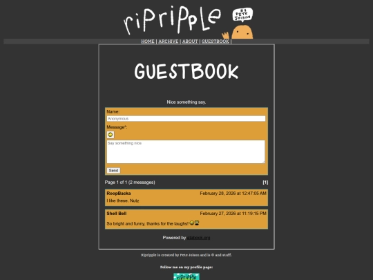 guestbook screenshot