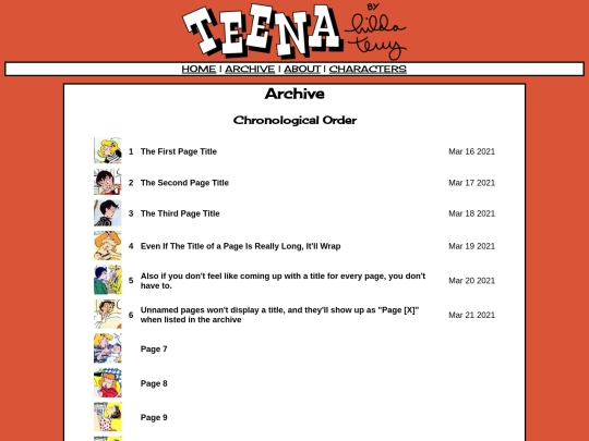 ComicTest/archive screenshot