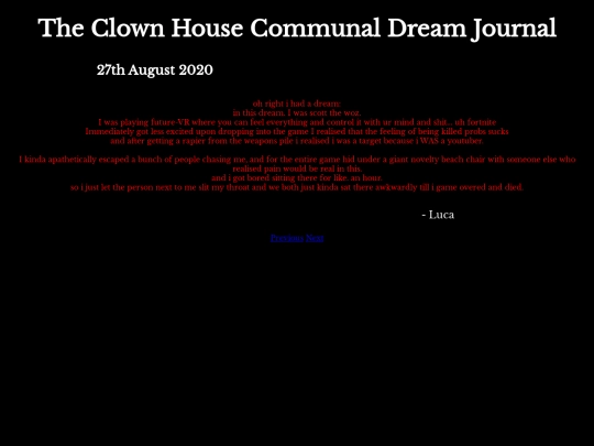 DreamJournal/POST100/Entry101 screenshot