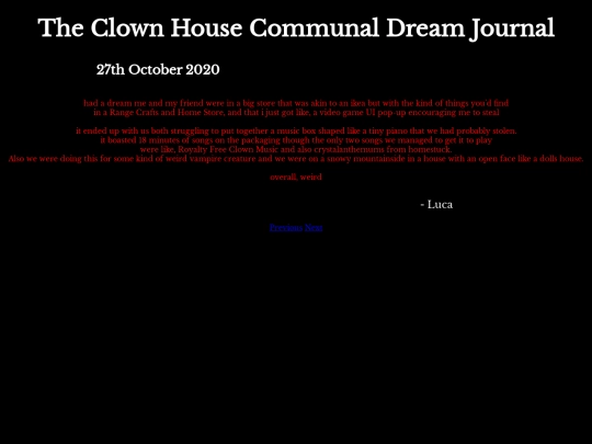 DreamJournal/POST100/Entry123 screenshot