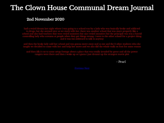 DreamJournal/POST100/Entry127 screenshot