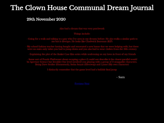 DreamJournal/POST100/Entry133 screenshot
