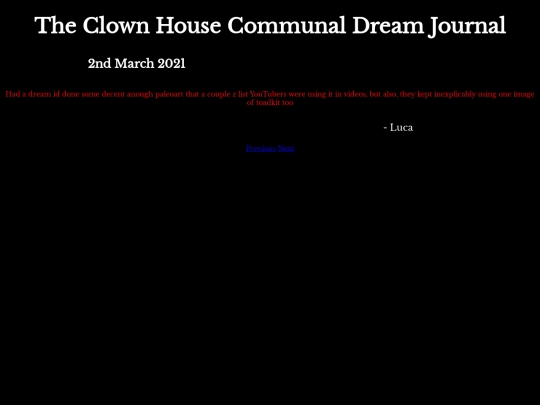 DreamJournal/POST100/Entry169 screenshot