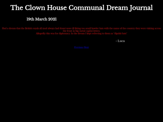 DreamJournal/POST100/Entry175 screenshot