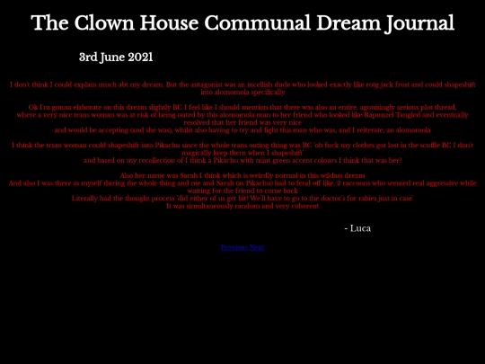 DreamJournal/POST100/Entry233 screenshot