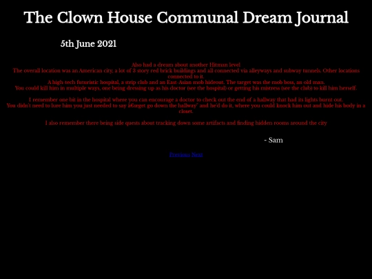DreamJournal/POST100/Entry234 screenshot