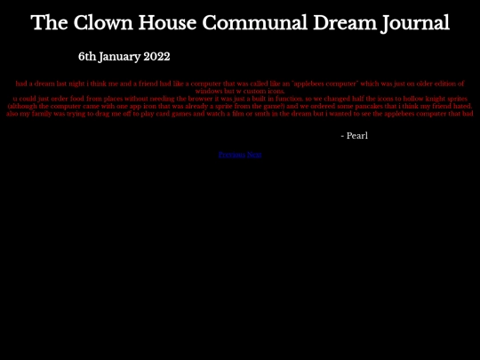 DreamJournal/POST100/Entry327 screenshot