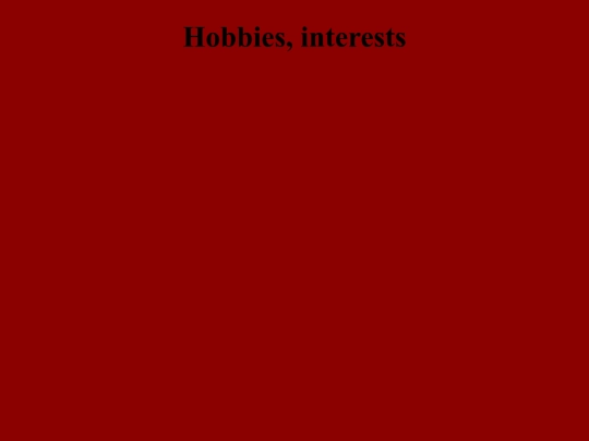 Hobbies screenshot