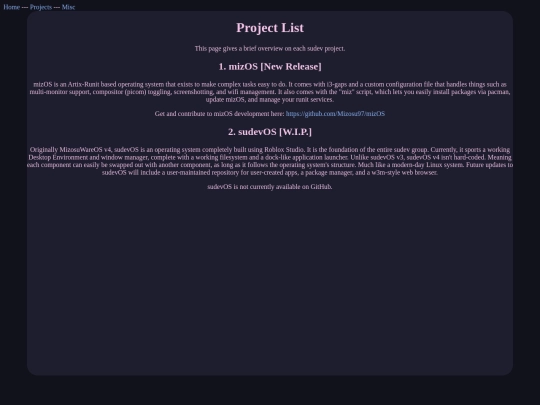 projectlist screenshot