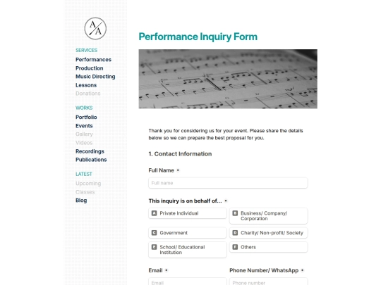 performance-form screenshot