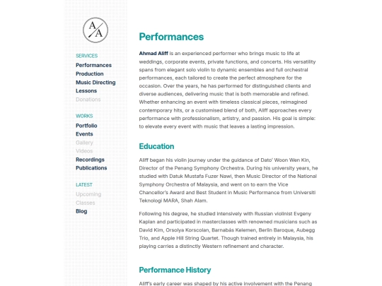 performances screenshot