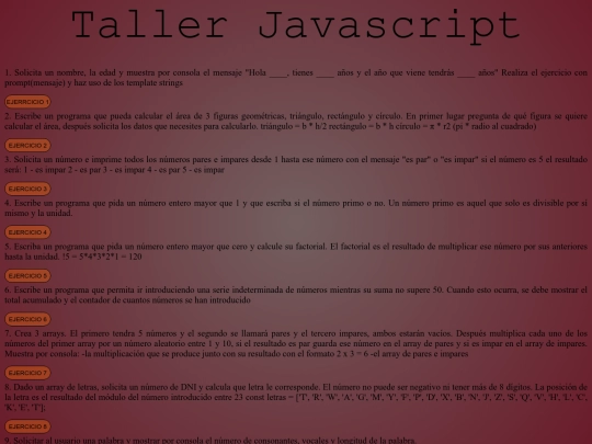 TallerJS screenshot