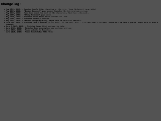 changelog screenshot