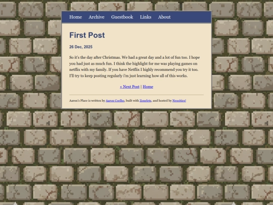 posts/2025-12-26-First-Post screenshot