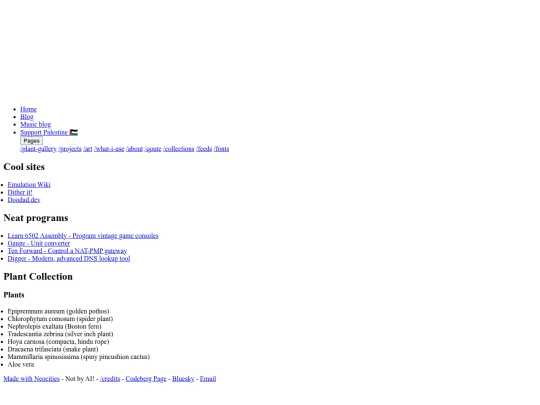 collections/plants screenshot