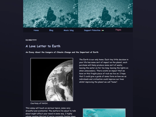 essays/earth screenshot