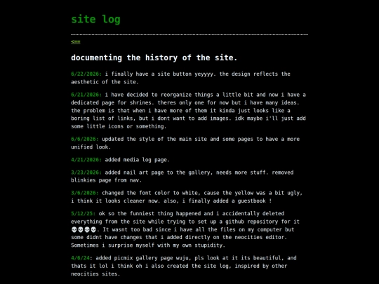 log screenshot