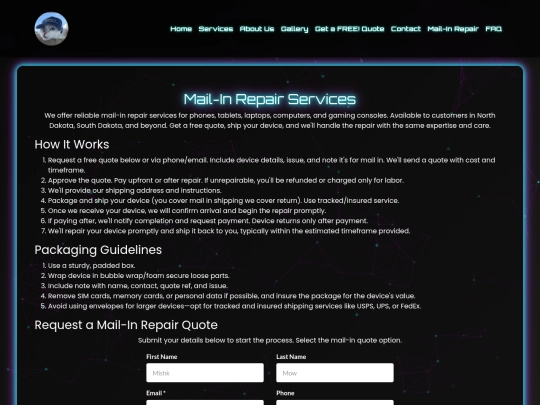 mail-in-repair screenshot