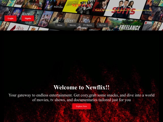 Newflix.html project 1/indexd screenshot