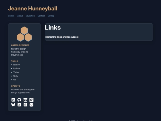 links screenshot