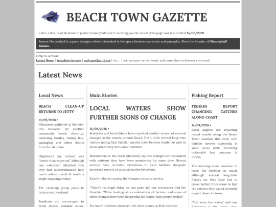 wiki/Beach-Town-Gazette screenshot