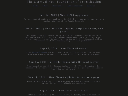 announcements screenshot