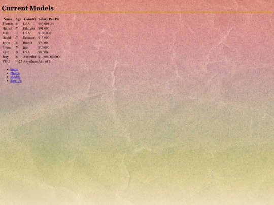 Table screenshot