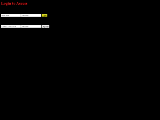 Login Page screenshot