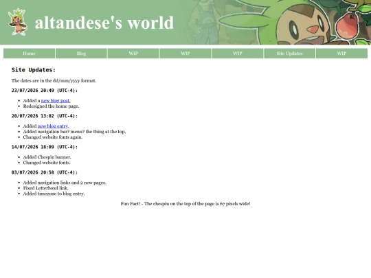 site_updates screenshot