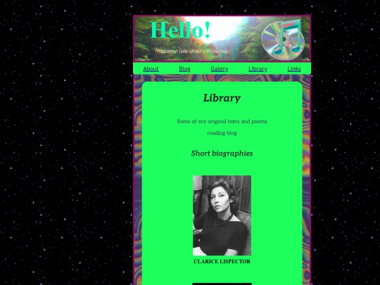 carlies.html/library screenshot