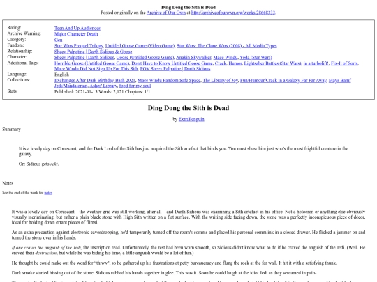 fic/28668333DingDongtheSithisDead screenshot