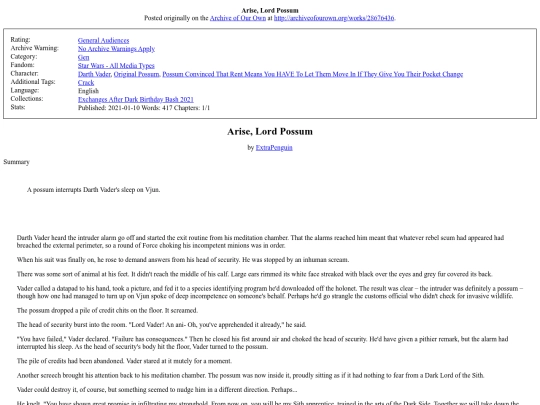 fic/28676436AriseLordPossum screenshot