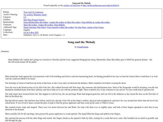 fic/41984619SongandtheMelody screenshot