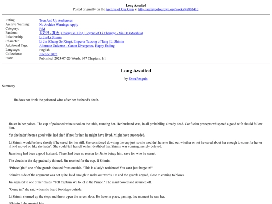fic/48803410LongAwaited screenshot