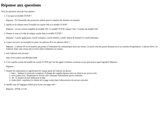 Réponseauxquestion screenshot