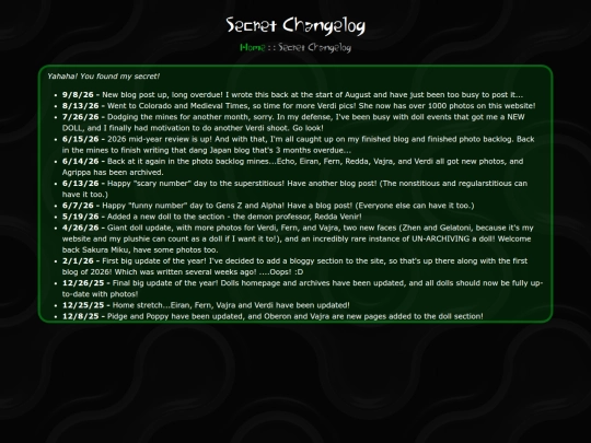 changelog screenshot