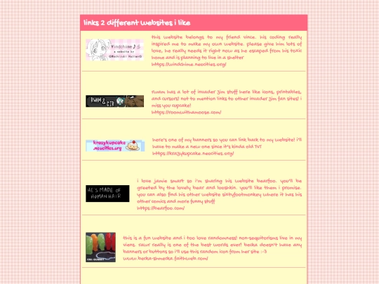 links screenshot