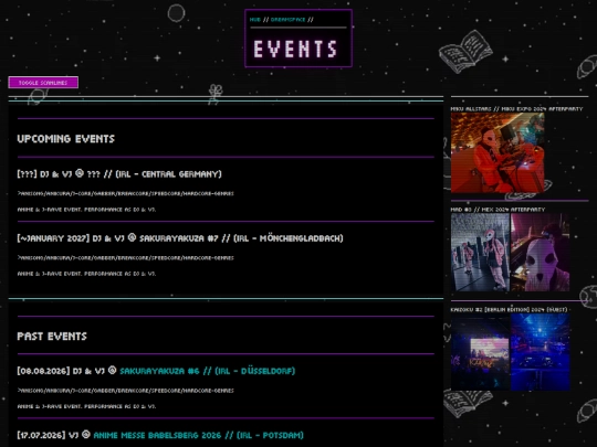 events screenshot