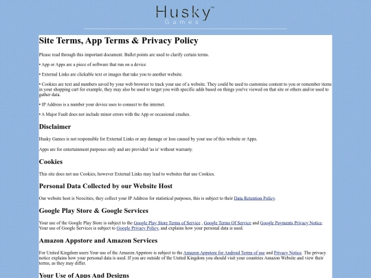 Terms and Policy screenshot