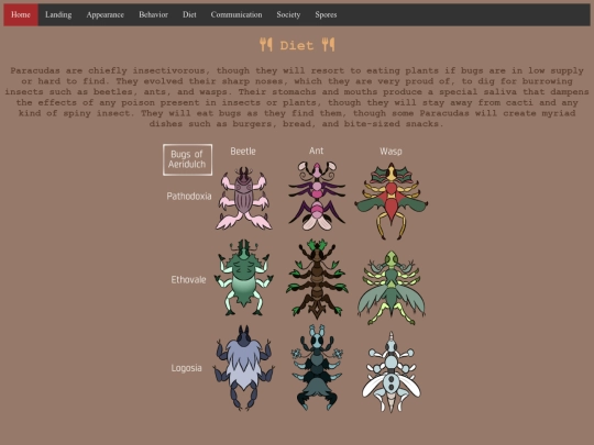 info nav/diet screenshot