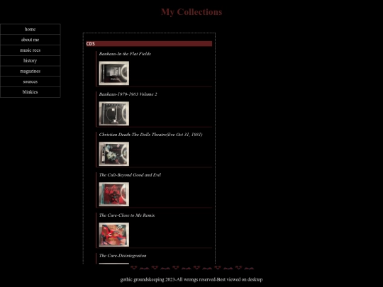 gothic groundskeeper/collection screenshot