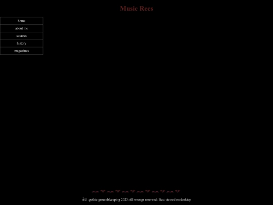 gothic groundskeeper/musicrecs screenshot
