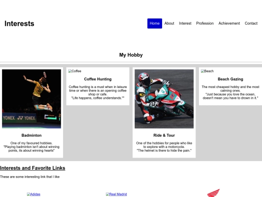 interests screenshot
