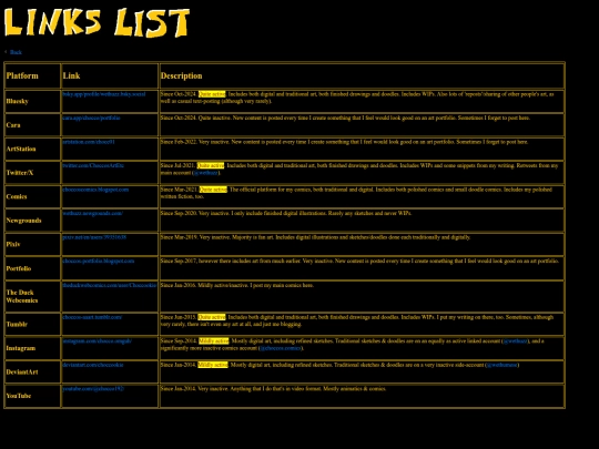 chocco_encore/links screenshot