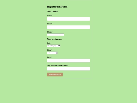 reservation screenshot