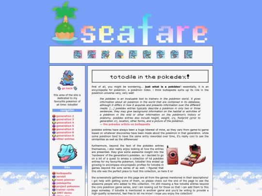 pokemon/the totodile zone/totodex screenshot
