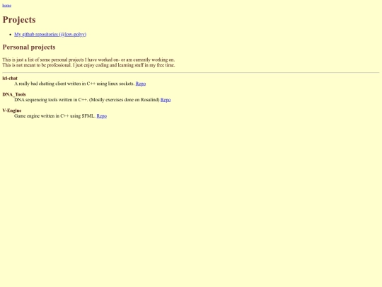 projects screenshot