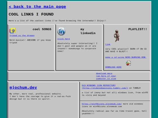 links screenshot