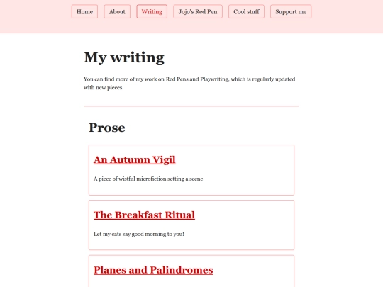 Writing screenshot
