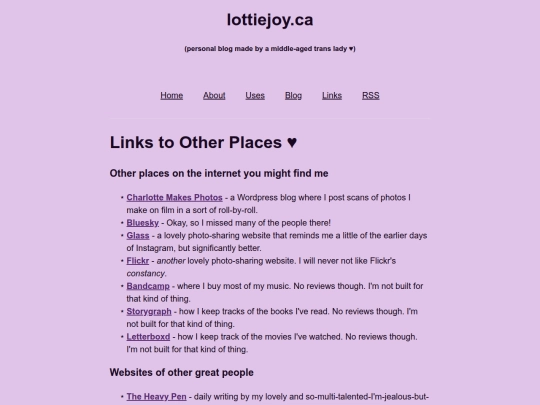 links screenshot